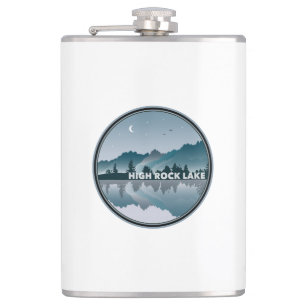 High Rock Lake North Carolina Reflection Hip Flask