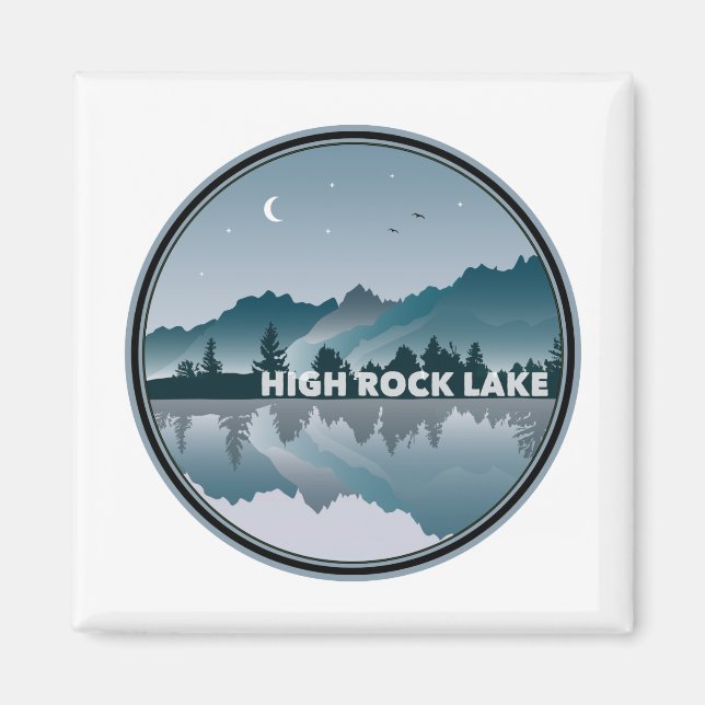 High Rock Lake North Carolina Reflection Magnet (Front)