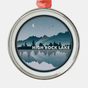 High Rock Lake North Carolina Reflection Metal Tree Decoration