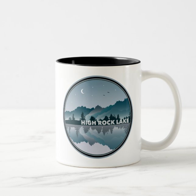 High Rock Lake North Carolina Reflection Two-Tone Coffee Mug (Right)