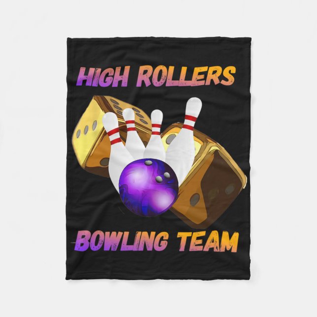 High Rollers Bowling Team Design  Fleece Blanket (Front)