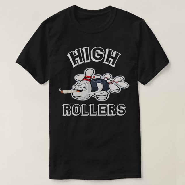 High Rollers Matching Bowling Team T-Shirt (Design Front)