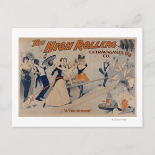 High RollersBowling Party Theatre Poster Invitation Postcard
