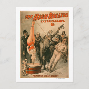 High RollersDunking Woman in Beer Poster Postcard