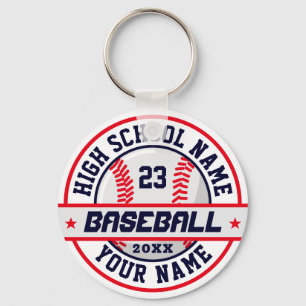 High School Baseball Player Customize Sports Key Ring