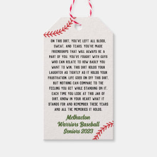 High School Baseball Senior Gift Memory  Gift Tags