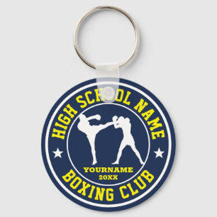 High School Boxer Boxing Club Custom Colour Sports Key Ring