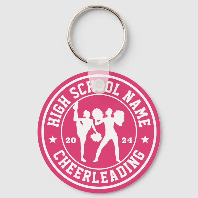 High School Cheerleading Squad Personalised Sports Key Ring (Front)