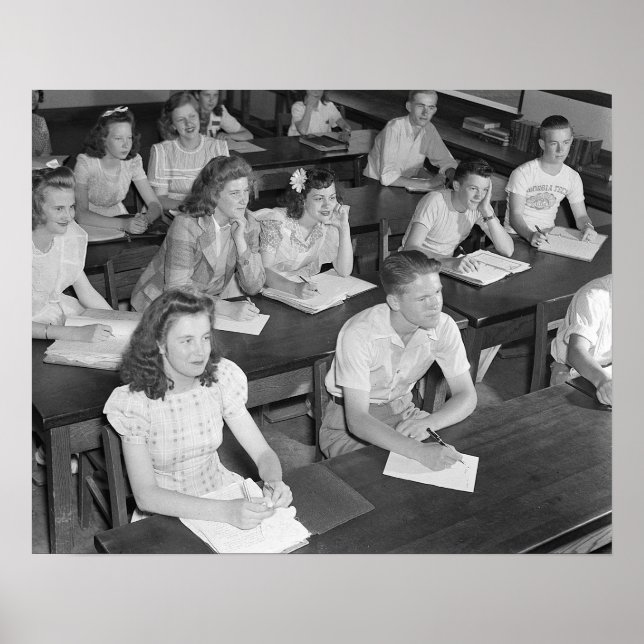 High School Class, 1943. Vintage Photo Poster (Front)