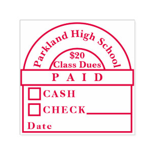 High School Class Dues Paid Stamp