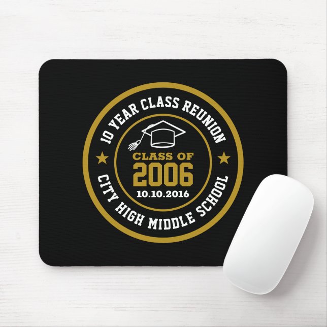 High School Class Reunion College Graduation Year Mouse Mat (With Mouse)