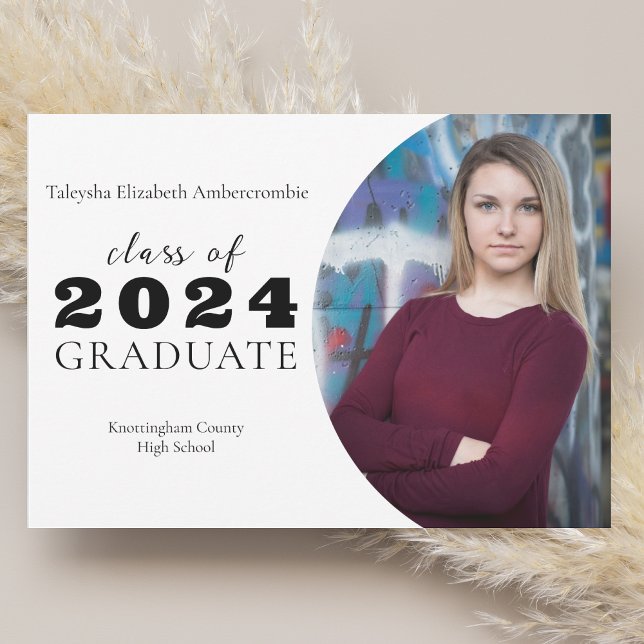 High School Classic Black White Simple Graduation Announcement (High School Classic Black White Simple Graduation Announcement)