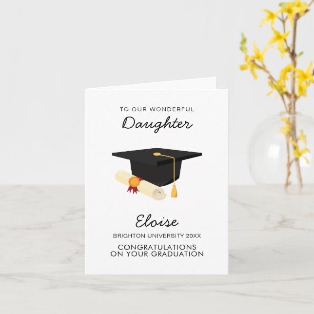High School College Daughter Graduation Party Gift Card (Yellow Flower)