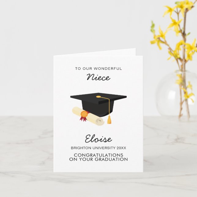 High School College Niece Graduation Party Gifts Card (Yellow Flower)