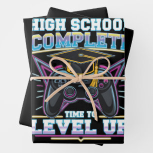 High School Complete Gamer Gaming Graduation Wrapping Paper Sheet