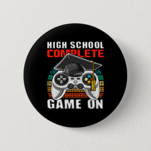 High School Complete Video Game Senior Graduation 6 Cm Round Badge
