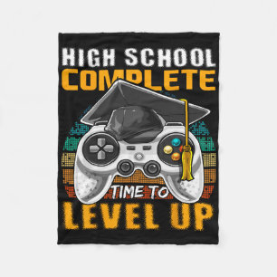 High School Complete Video Game Senior Graduation  Fleece Blanket