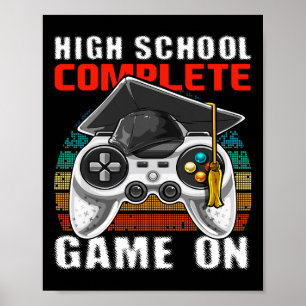 High School Complete Video Game Senior Graduation  Poster