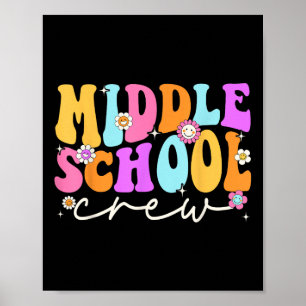 High School Crew Retro Groovy Vintage First Day Of Poster