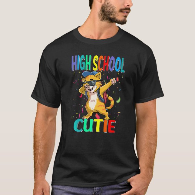 High School Cutie Cat Back To School T-Shirt (Front)