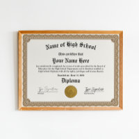 High School diploma, homeschool certificate, GED