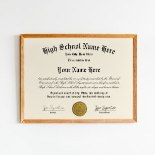 High School Diploma, homeschool, General Equivalen Poster
