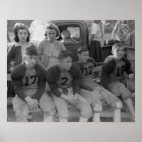 High School Football, 1941. Vintage Photo