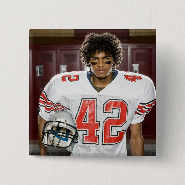 High School football player 15 Cm Square Badge (Front)