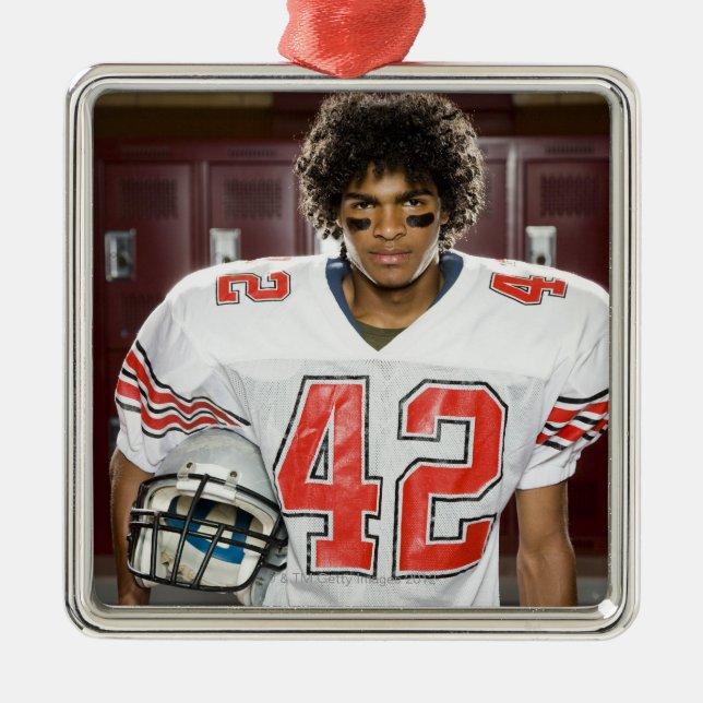High School football player Metal Tree Decoration (Front)