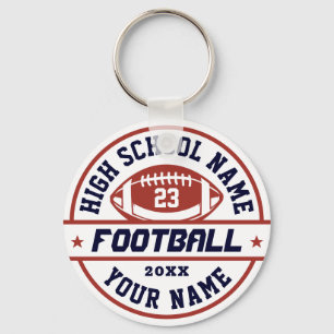 High School Football Team Customize Sports Key Ring