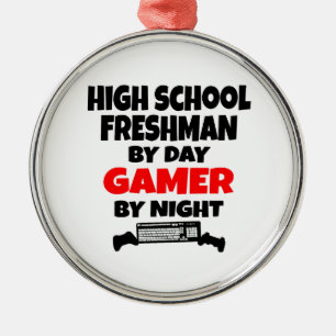 High School Freshman by Day Gamer by Night Metal Tree Decoration