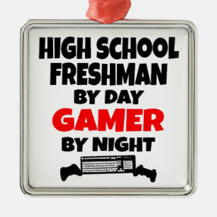 High School Freshman by Day Gamer by Night Metal Tree Decoration