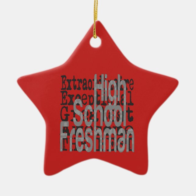 High School Freshman Extraordinaire Ceramic Tree Decoration (Front)