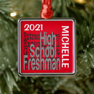High School Freshman Extraordinaire CUSTOM Metal Tree Decoration