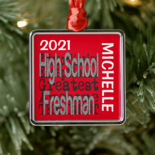 High School Freshman Extraordinaire CUSTOM Metal Tree Decoration