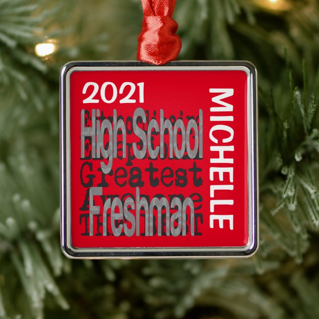 High School Freshman Extraordinaire CUSTOM Metal Tree Decoration (Tree)