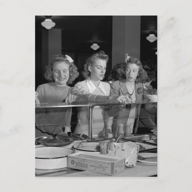 High School Girls, 1940s Postcard (Front)