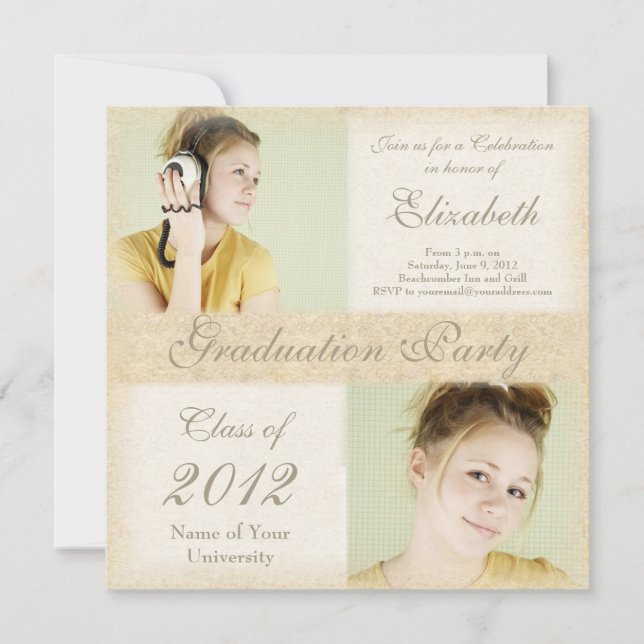 High School Girl's Graduation Party Invitations (Front)