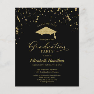 High School Grad Party Confetti Budget Invitation