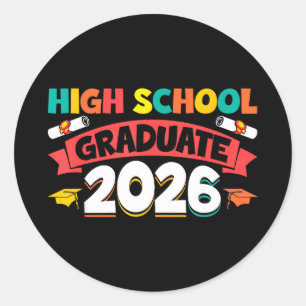 High school graduate 2026 kids boys girlsHigh scho Classic Round Sticker