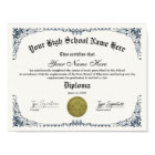 High School graduate Diploma, GED certificate 