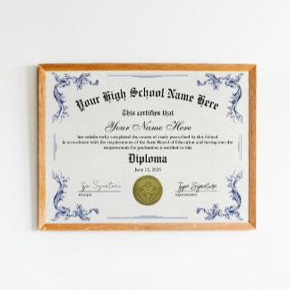 High School graduate Diploma, GED certificate  Poster