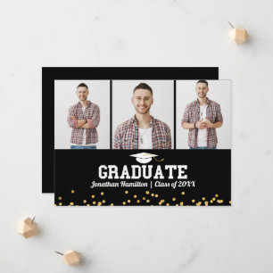 High School Graduation Announcement 3 Photo Card