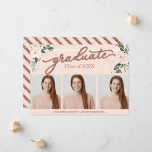 High School Graduation Announcement 3 Photo Cards