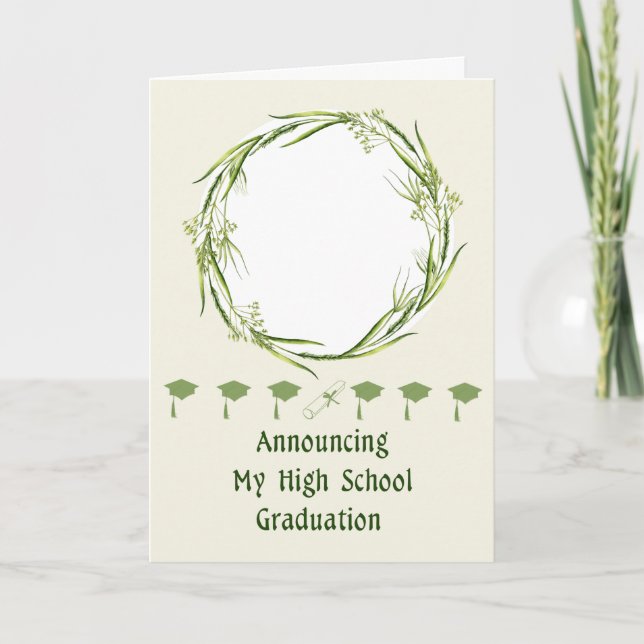 High School Graduation Announcement, Add Photo Invitation (Front)