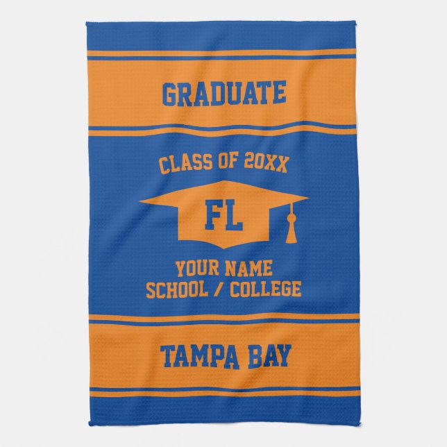 High School Graduation Class of 2024 senior grad Tea Towel (Vertical)