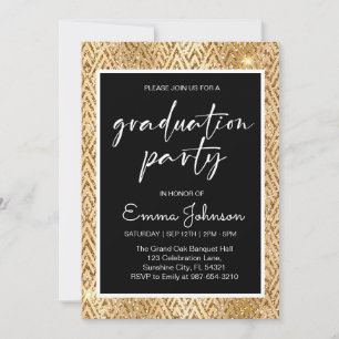 High School Graduation Class of 2025,gold grd Invitation