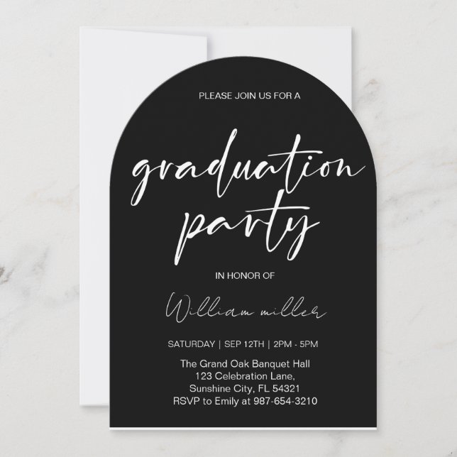 High School Graduation Class of 2025,Minimal grad Invitation (Front)