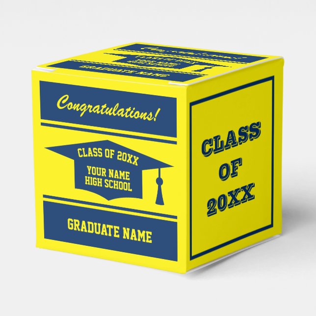 High School graduation class of 2025 senior party Favour Box (Front Side)