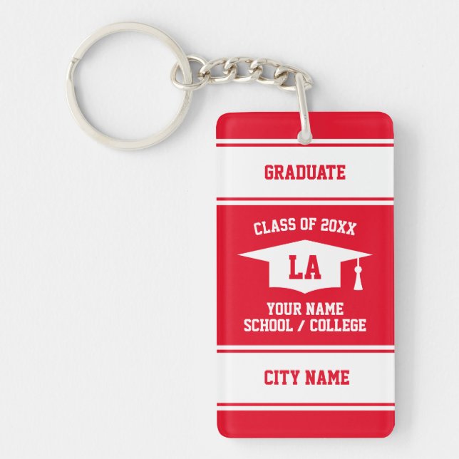 High School graduation Class senior grad Key Ring (Front)